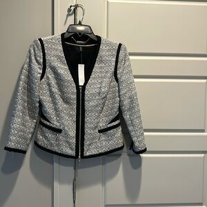 Black and white zip jacket